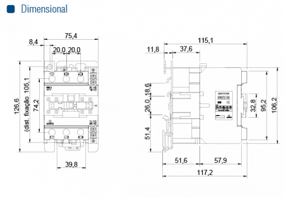 CONTATOR CST-65 1NA+1NF 24VCA - Soprano