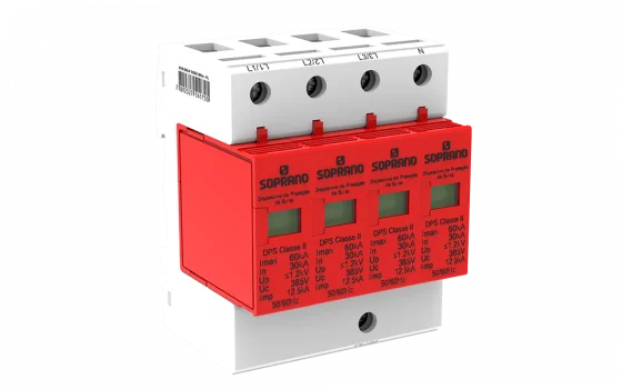 DISP.PROT.SURTO 12.5/60KA 385V CLASSE I/II DPS 4 - Soprano