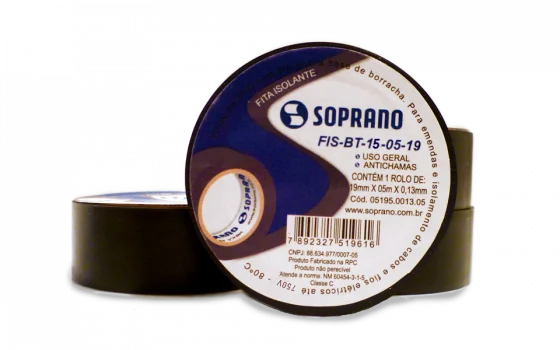 FITA ISOLANTE PRETA FIS-BT-15-05-18 - Soprano