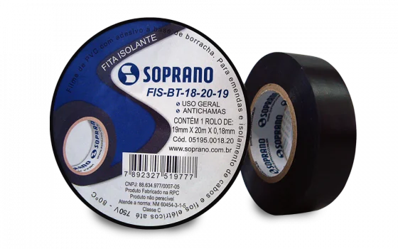 FITA ISOLANTE PRETA FIS-BT-18-20-18 - Soprano