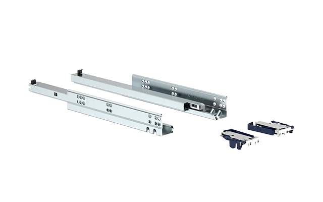 CORREDIÇA INVISÍVEL SOFT CLOSING 450MM EXTRAÇÃO TOTAL ZINCO BRANCO
