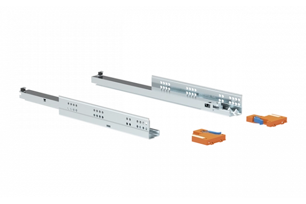 CORREDIÇA OCULTA PUSH OPEN 350MM EXTRAÇÃO TOTAL ZINCO BRANCO