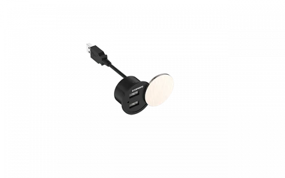 TOMADA 2 USB DE EMBUTIR PARA MOVEIS PRETO - Soprano