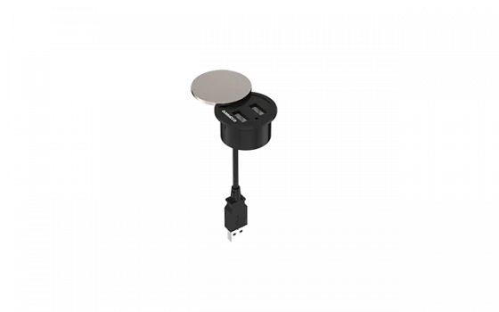 TOMADA 2 USB DE EMBUTIR PARA MOVEIS PRETO - Soprano
