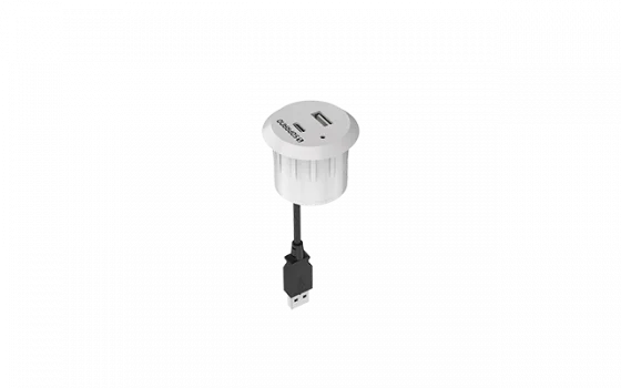 TOMADA 1 USB E 1 USB-C DE EMBUTIR PARA MOVEIS BRANCO - Soprano