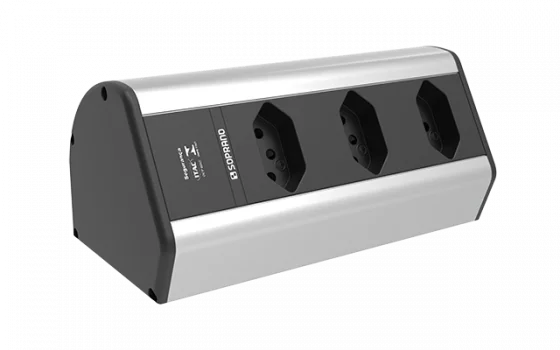 CAIXA TOMADA SOBREPOR HORIZONTAL 3 MODULOS DE ENERGIA PRATA - Soprano