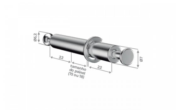 HASTE DUPLA SOPFIX P/CHAPA ESP 18MM ZINCO BRANCO - Soprano