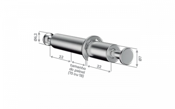 HASTE DUPLA SOPFIX P/CHAPA ESP 15MM ZINCO BRANCO - Soprano