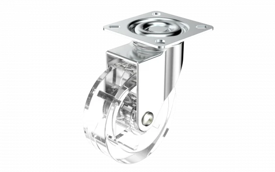 RODIZIO GEL 75MM SEM FREIO CHAPA GIRATORIA COM ROLAMENTO NIQ - Soprano