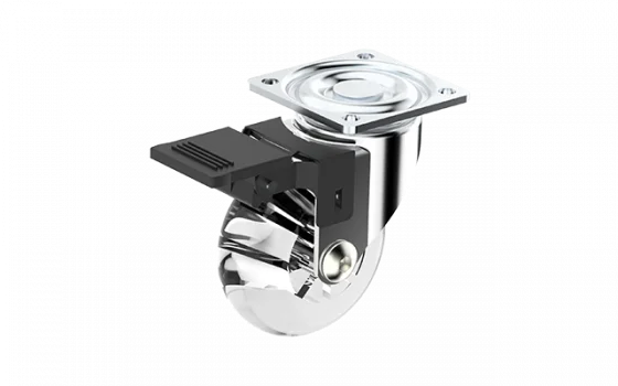 RODIZIO GEL 50MM COM FREIO CHAPA GIRATORIA NIQUEL - Soprano