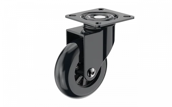 RODIZIO GEL 75MM SEM FREIO CHAPA GIRATORIA PRETO - Soprano