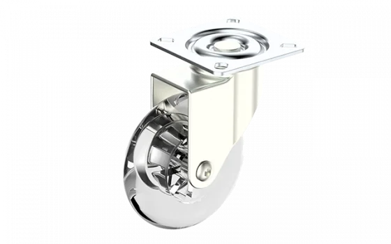 RODIZIO GEL 75MM SEM FREIO CHAPA GIRATORIA NIQUEL - Soprano