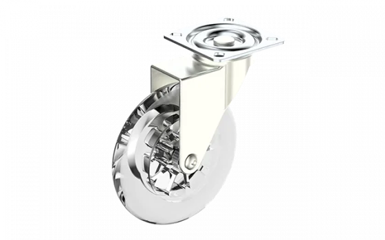 RODIZIO GEL 100MM SEM FREIO CHAPA GIRATORIA NIQUEL - Soprano