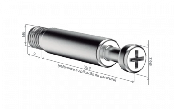 PARAFUSO SOPFIX 43MM ROSCA M6 ZINC BRANCO - Soprano