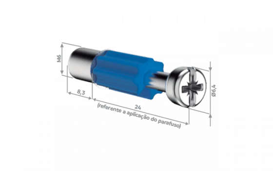 PARAFUSO SOPFIX 32MM ROSCA M6 C/CAPA PLASTICA ZINC BRANCO - Soprano