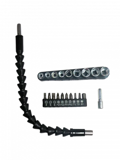 CONJUNTO DE BITS COM HASTE EXTENSOR FLEXIVEL P/PARAFUSADEIRA - Soprano
