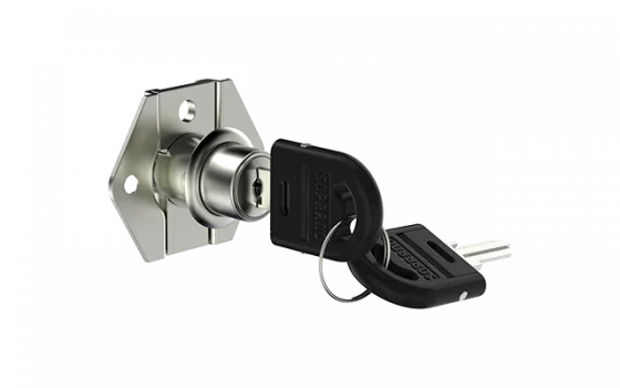 FECHADURA 5861 P/GAVETA 22MM CHAVE ESCAMOTEAVEL NIQUEL - Soprano