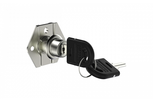 FECHADURA PARA GAVETA 5861 22MM CHAVE ESCAMOTEÁVEL NÍQUEL