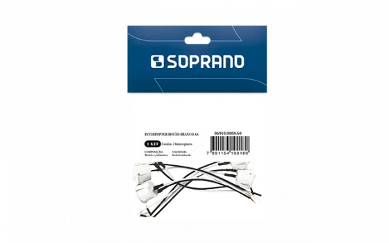 INTERRUPTOR BOTAO BRANCO 5PC AS - Soprano