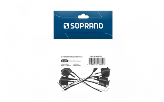 INTERRUPTOR BOTAO PRETO 5PC AS - Soprano