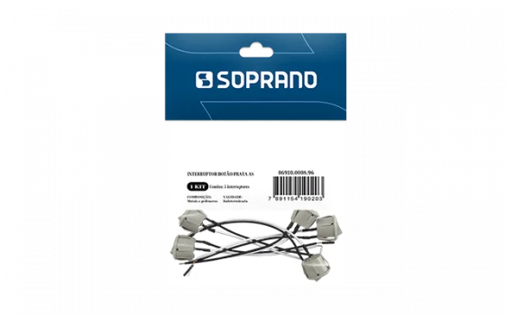 INTERRUPTOR BOTAO PRATA 5PC AS - Soprano