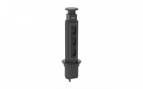 TORRE DE TOMADA EMBUTIR 3 MODULOS DE ENERGIA PRETO - Soprano