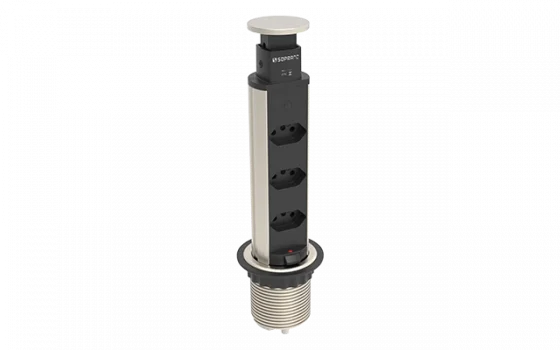 TORRE DE TOMADA EMBUTIR 3 MODULOS DE ENERGIA INOXESC - Soprano