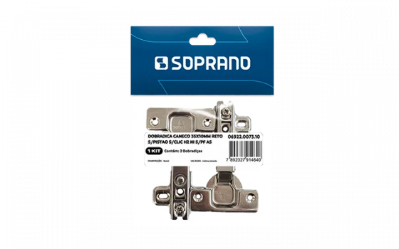 DOBRADICA RETA 35X8MM S/ PISTAO SLIDE ON H2 2 PCSAS - Soprano