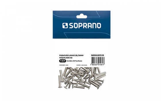 PARAFUSO UNIAO 28/36MM NIQUELADO 20 PCS AS - Soprano