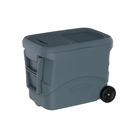 CAIXA TERMICA TROPICAL S PLUS C/RODAS 50L CINZA ESCURO - Soprano