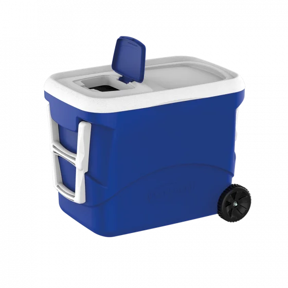 CAIXA TERMICA TROPICAL PLUS C/RODAS 50L AZUL - Soprano