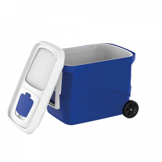 CAIXA TERMICA TROPICAL PLUS C/RODAS 50L AZUL - Soprano