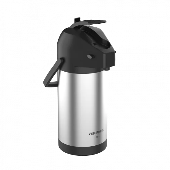 GARRAFA TERMICA EXCELENCE 2,5L INOX/PRETO - Soprano