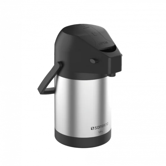 GARRAFA TERMICA EXCELENCE 1,9L INOX/PRETO - Soprano