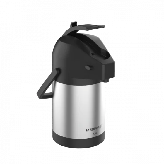 GARRAFA TERMICA EXCELENCE 1,9L INOX/PRETO - Soprano