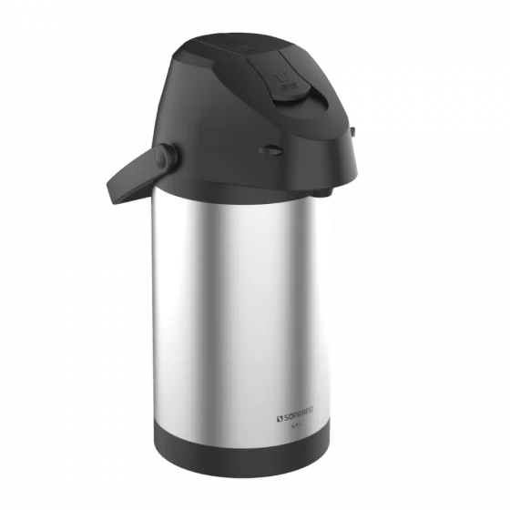 GARRAFA TERMICA EXCELENCE 4L INOX/PRETO - Soprano