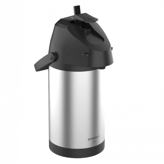 GARRAFA TERMICA EXCELENCE 4L INOX/PRETO - Soprano