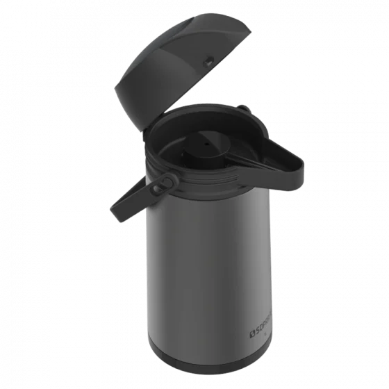 GARRAFA TERMICA SINGLE 1L PRETA/CINZA - Soprano
