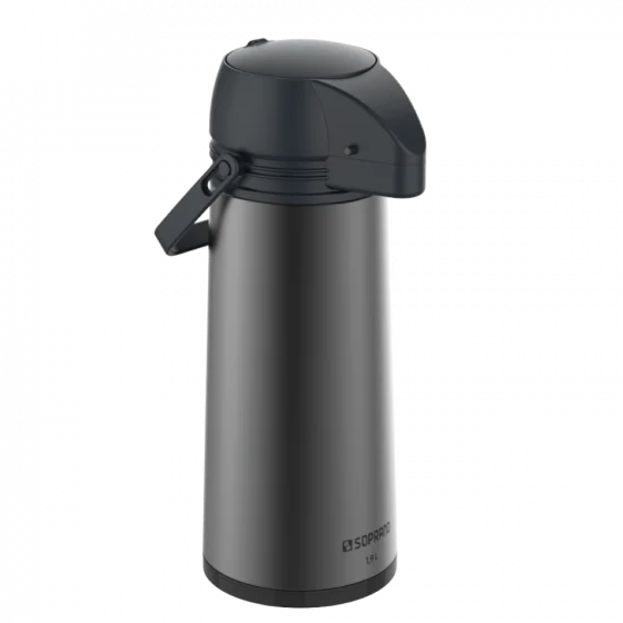 GARRAFA TERMICA SINGLE 1,9L PRETA/CINZA - Soprano