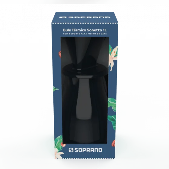 CONJUNTO BULE SONETTO 1L E SUPORTE PARA FILTRO PRETO - Soprano