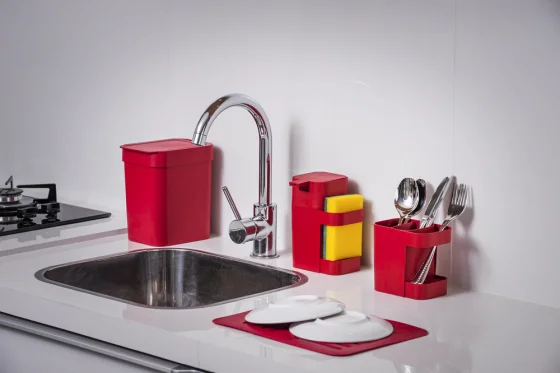 ORGANIZADOR DE PIA E PORTA TALHERES VERMELHO - Soprano