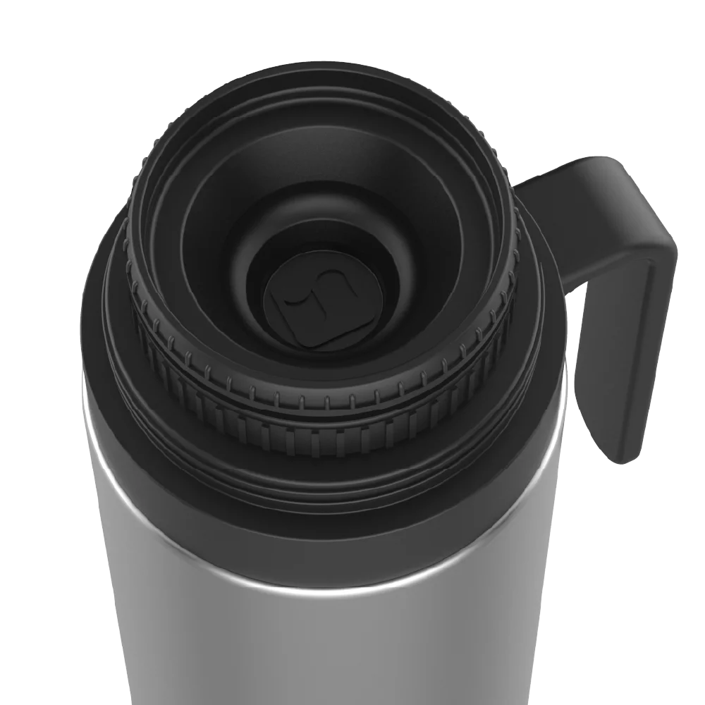 GARRAFA TERMICA AGATA SLIM 1L INOX/PRETO - Soprano
