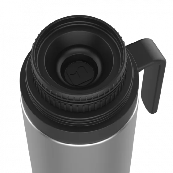 GARRAFA TERMICA AGATA SLIM 1L INOX/PRETO - Soprano