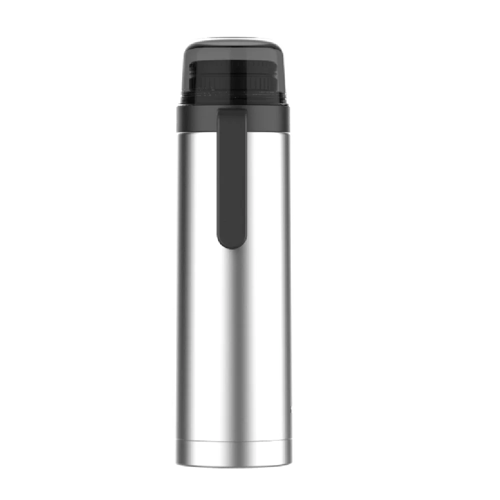 GARRAFA TERMICA AGATA SLIM C/ BICO 1L INOX/PRETO - Soprano