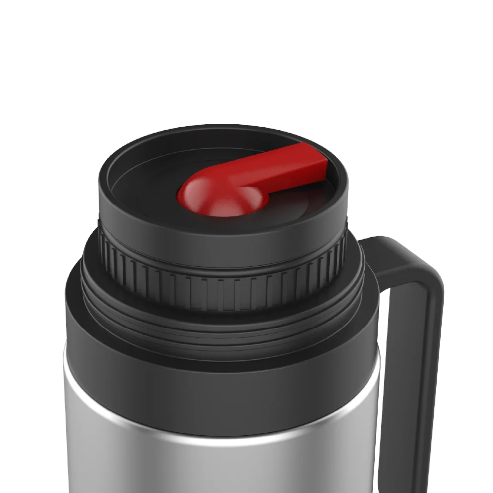 GARRAFA TERMICA AGATA SLIM C/ BICO 1L INOX/PRETO - Soprano