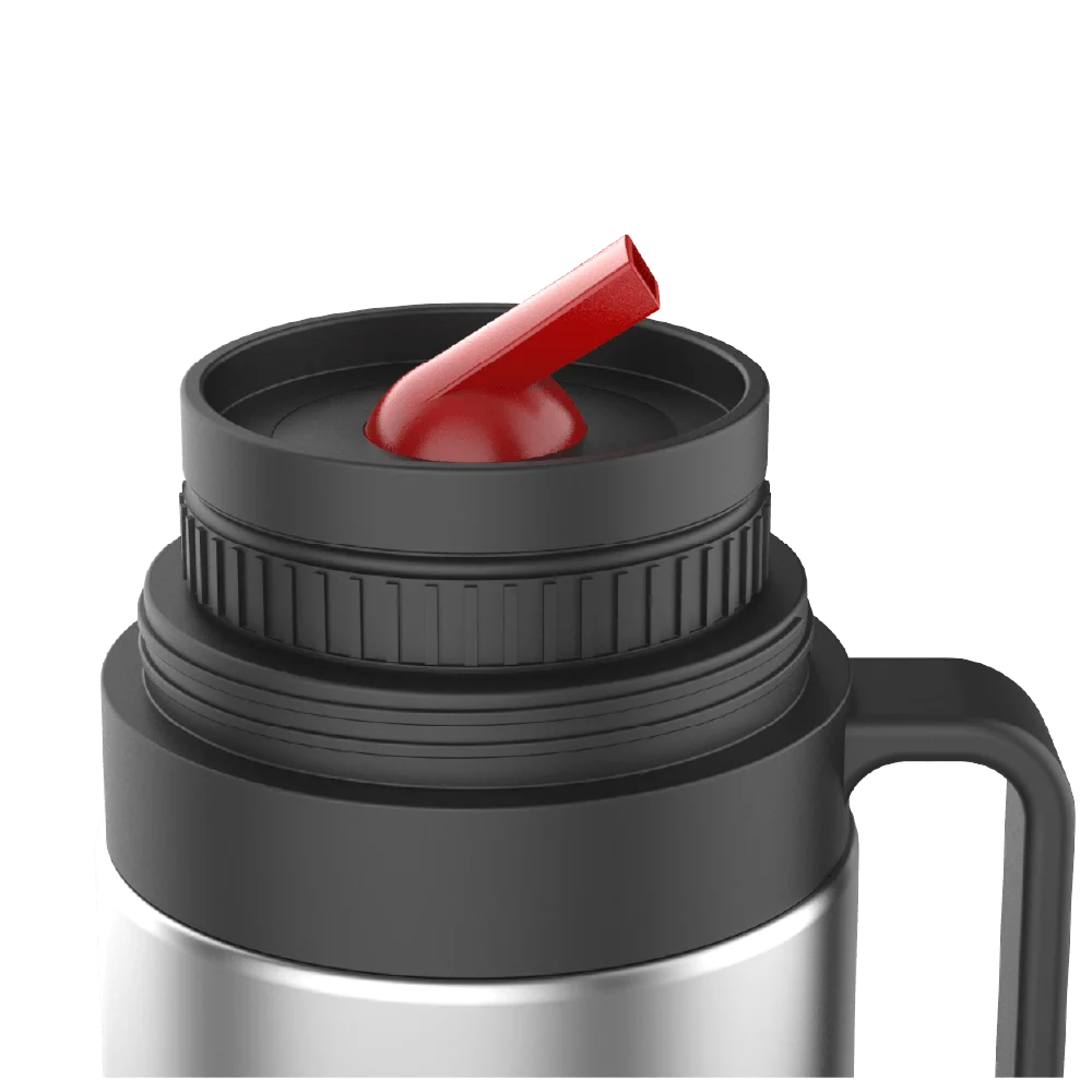 GARRAFA TERMICA AGATA SLIM C/ BICO 1L INOX/PRETO - Soprano