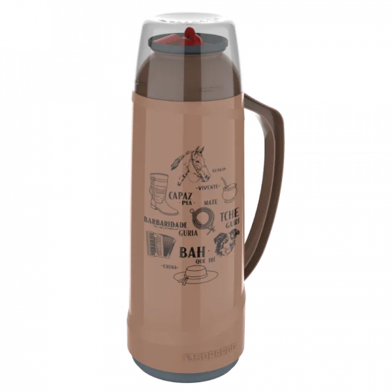 GARRAFA TERMICA CRISTAL C/ BICO 1L MOCCA DECORADATRADICAO - Soprano