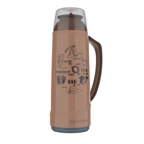 GARRAFA TERMICA CRISTAL C/ BICO 1L MOCCA DECORADATRADICAO - Soprano