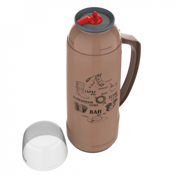 GARRAFA TERMICA CRISTAL C/ BICO 1L MOCCA DECORADATRADICAO - Soprano