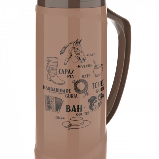 GARRAFA TERMICA CRISTAL C/ BICO 1L MOCCA DECORADATRADICAO - Soprano